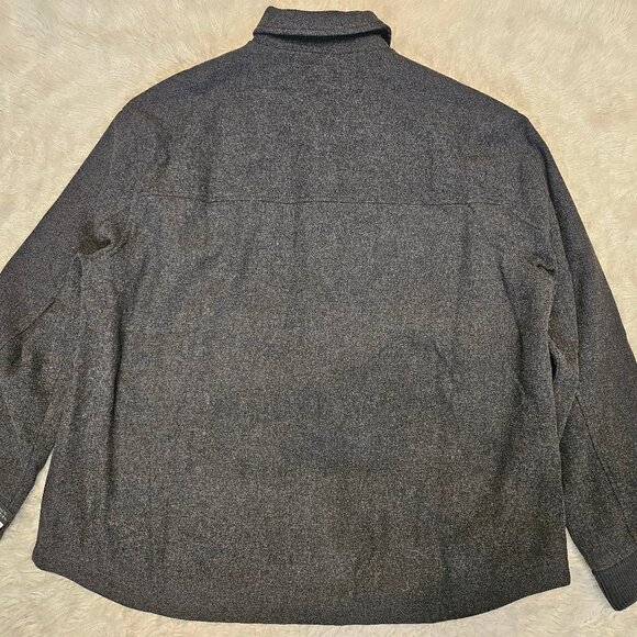 Jason Bolden Man's Charcoal Dark Gray Wool Blend Buttons Up Shirt Size XL - Picture 3 of 8